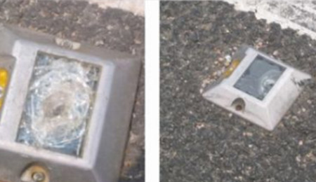  Broken Solar Road Stud Markers